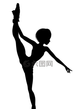 剪影,女孩,女子