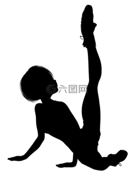 剪影,女孩,女子
