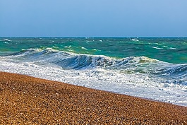 海洋,波,海灘