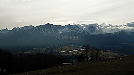 山,視圖,埋