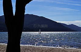 海灘,巴西,剪影