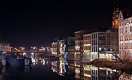 河,城市,夜