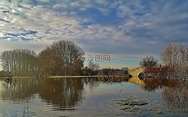 湖,冬天,農(nóng)村