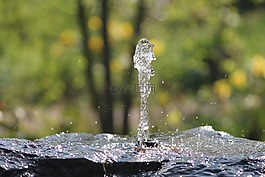 噴泉,水,夏季