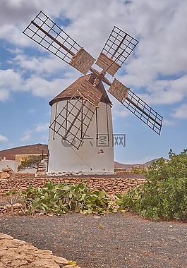 風(fēng)車,天空,磨