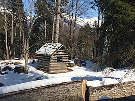 oberstdorf,冬天,棚屋