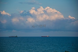 海,船,云