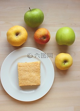 蛋糕,苹果,甜点