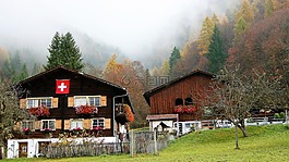 棚屋,木,阿尔卑斯山村