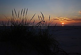 日落,太陽,海