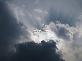 云,太陽,光