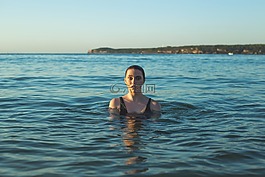 海滩,模型,海洋