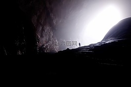 洞穴,光,人