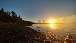 阿卡迪亞,海洋,日落