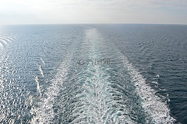 船的尾流,游轮,海