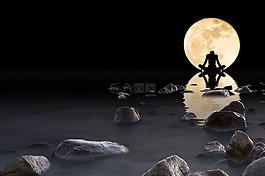 luna,水,石头