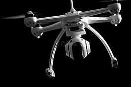 无人驾驶飞机,quadrocopter,黑色和白色