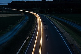 夜,交通,汽車