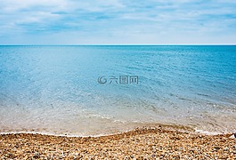 海灘,清澈的水,地平線