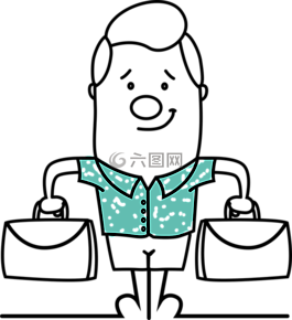 男子,旅游,公文包
