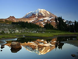 山,反思,景觀
