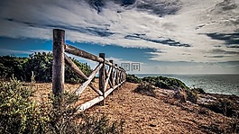 籬笆,海邊,海洋
