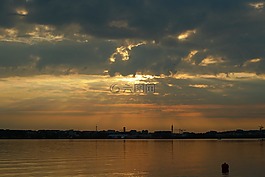 天空,云,日落