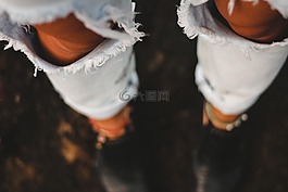 時(shí)尚,牛仔褲,黑