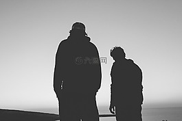 黑色和白色,人,男子