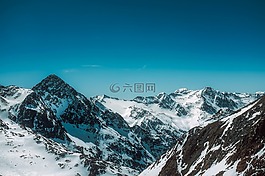 奧地利,山,冬天