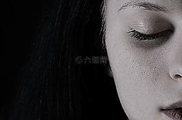 女孩,蕭條,悲