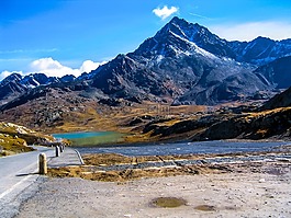 bergsee,山,景觀