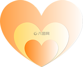 心,橙色,黄色