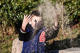 男孩,兒子,砂