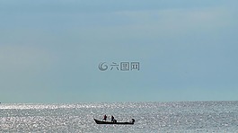 海灘,船,印度