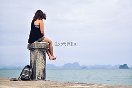 人,婦女,距離