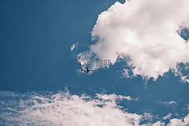 飛機(jī),藍(lán)色的天空,云
