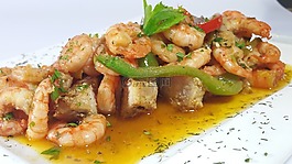 蝦,魚,大蒜