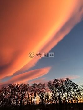 景觀,天空,云