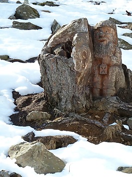 樹干,gnome,雪