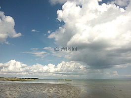 海,天空,云
