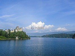 城堡,景觀,水