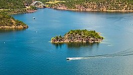 藍(lán)色,湖,水