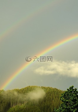 彩虹,天氣,夏季