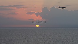 加勒比海,海,日落