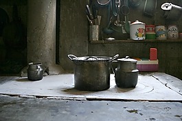 廚房,老,花盆