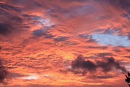 天空,紅色,日落