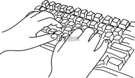 鍵盤,手,計算機