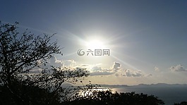 美麗,景觀,太陽