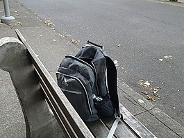 背包,长凳,户外